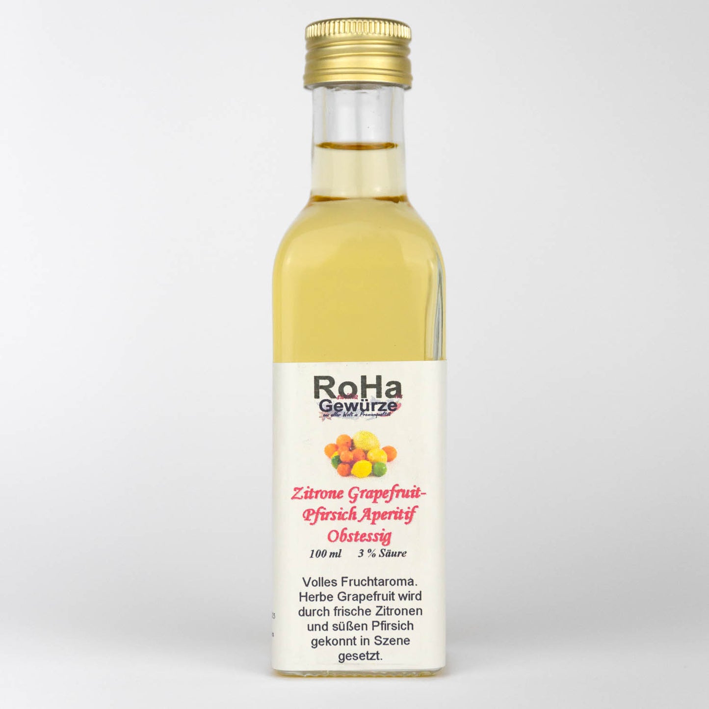 Zitrone Grapefruit Pfirsich Aperitif Obstessig 3 %